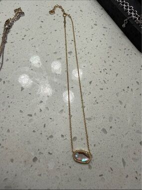 Kendra Scott Gold Necklace with Iridescent Multi-Color Stone